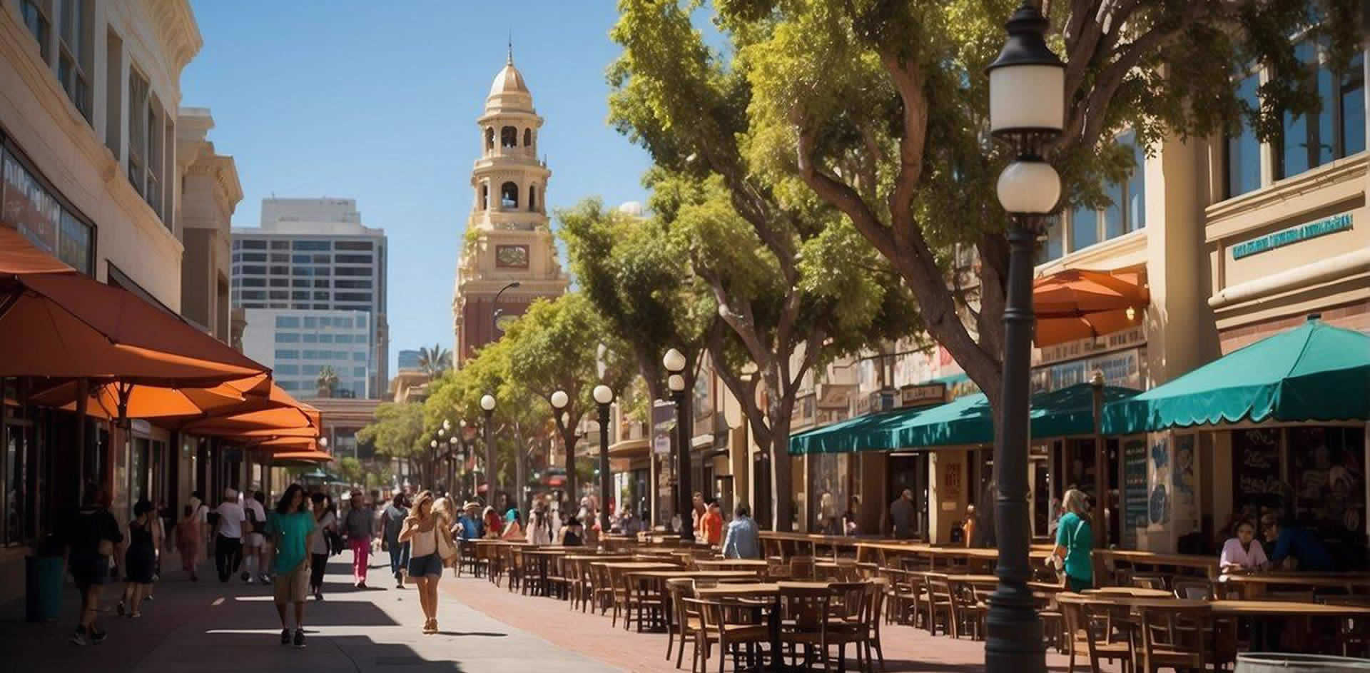 Vibrant Gaslamp Quarter: bustling streets, historic architecture, lively bars, and diverse restaurants. Cultural hotspots like the San Diego Chinese Historical Museum and educational experiences at the New Children's Museum