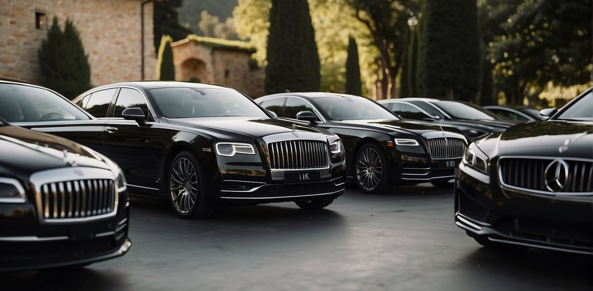 suvs in front of winery 